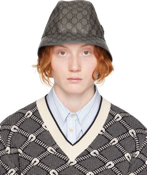 gucci wool bucket hat|gucci hat men grey.